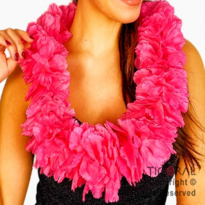 COLLAR HAWAIANO GRANDE FLUO FUCSIA x 1